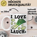 I Love Lauchs Tasse Geschenk Jogger Fitness Fun Spass Weiß Trendation