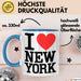 New York City USA Tasse Geschenk Lustige Geschenkidee Spruch Ich Liebe New York Blau Trendation