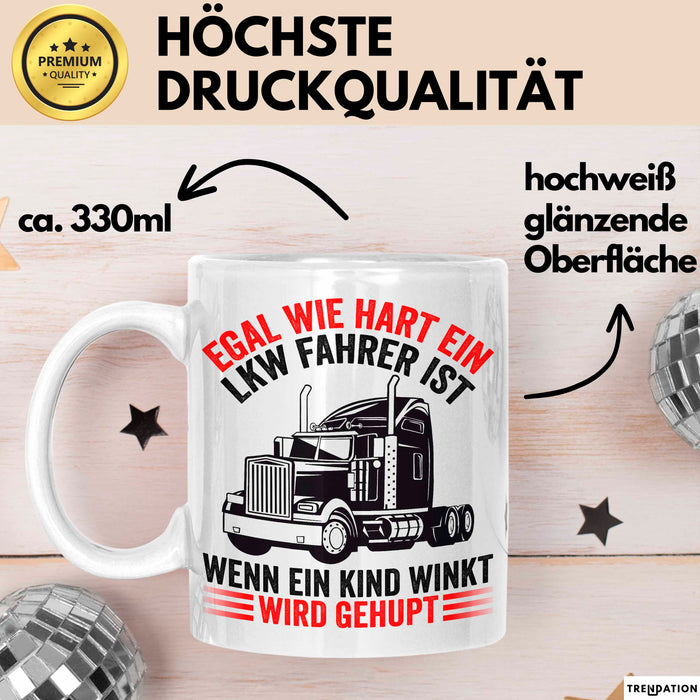 Lkw Fahrer Tasse Geschenk Harte Truckfahrer Trucker Geschenkidee Lustig Weiß Trendation