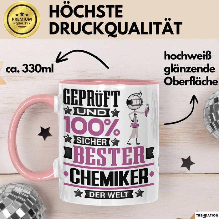 Chemiker Geschenk Lustiger Spruch für Chemiker Geschenkidee Bester Chemiker Der Welt Rosa Trendation