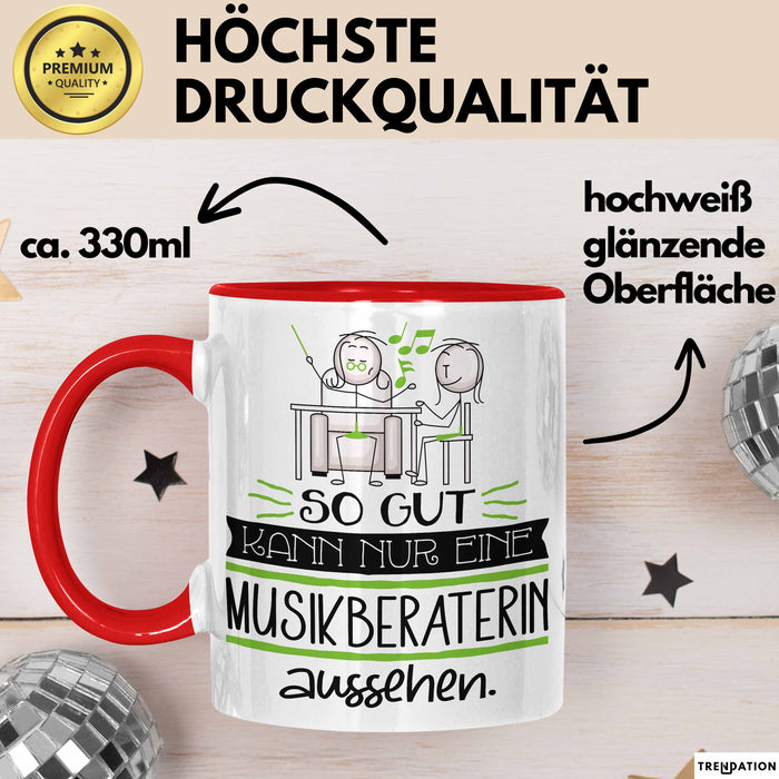 Musikberaterin Geschenk Tasse So Gut Kann Nur Eine Musikberaterin Aussehen Geschenkidee Geburtstag Weihnachten Lustig Rot Trendation