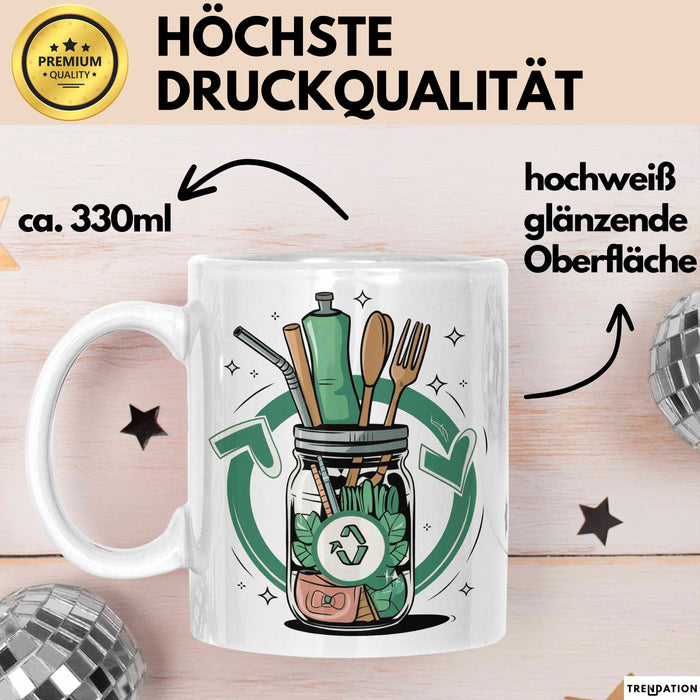 Zero Waste Befürworter Tasse Geschenk Lustige Geschenkidee Spruch Für Müllfrei Fans Weiß Trendation