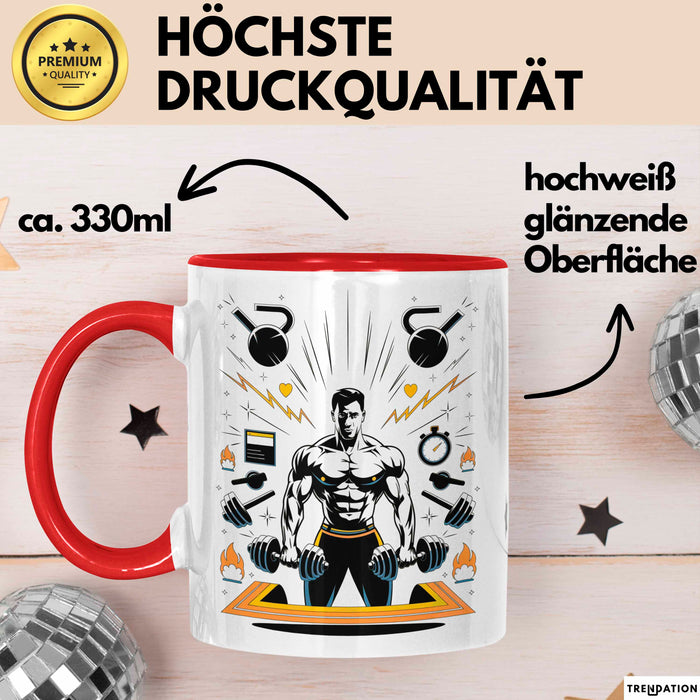 Fitnesstrainer Tasse Geschenk Lustige Geschenkidee Spruch Für Fitness Motivatoren Rot Trendation
