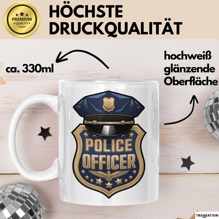 Polizist Tasse Geschenkidee für Strafverfolgung Weiß Trendation