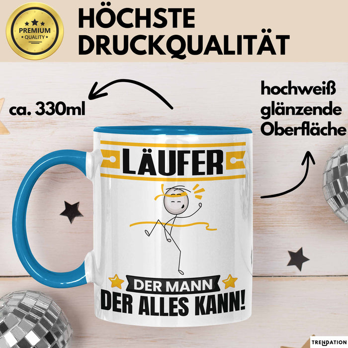Läufer Tasse Geschenk für Läufer Der Mann Der Alles Kann Geschenkidee zum Geburtstag Blau Trendation