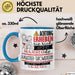 Haustier-Tätowiererin Tasse Geschenk Lustiger Spruch Bitte Erheben Sie Sich Seine Majestät Die Haustier-Tätowiererin Betritt Den Raum Blau Trendation