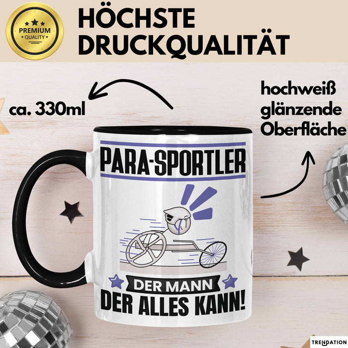 Para-Sportler Tasse Geschenk für Para-Sportler Der Mann Der Alles Kann Geschenkidee zum Geburtstag Schwarz Trendation