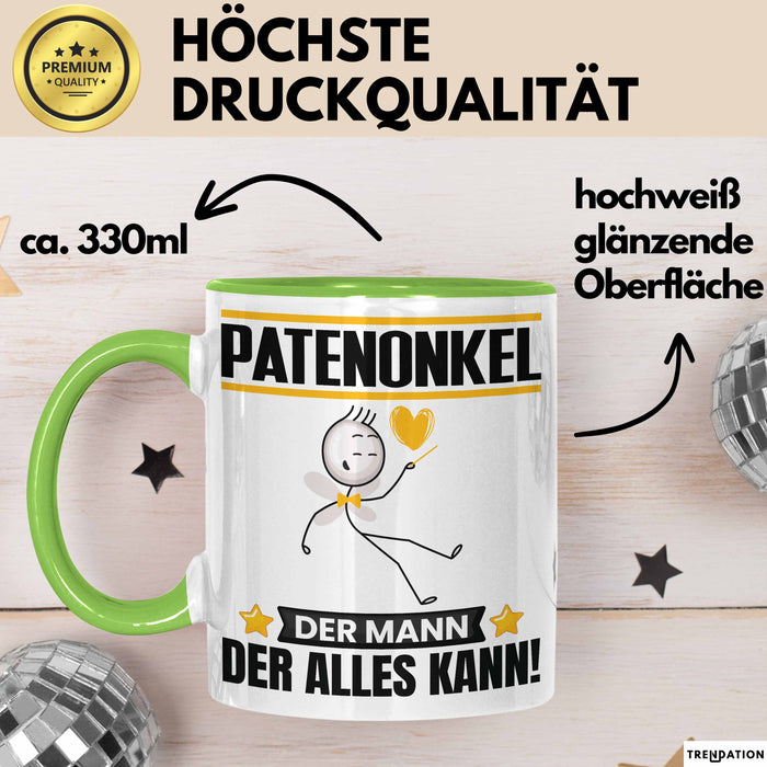 Patenonkel Tasse Geschenk für Patenonkel Der Mann Der Alles Kann Geschenkidee zum Geburtstag Grün Trendation