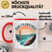 Francisco Kalifornien USA Tasse Geschenk Lustige Geschenkidee Spruch Rot Trendation