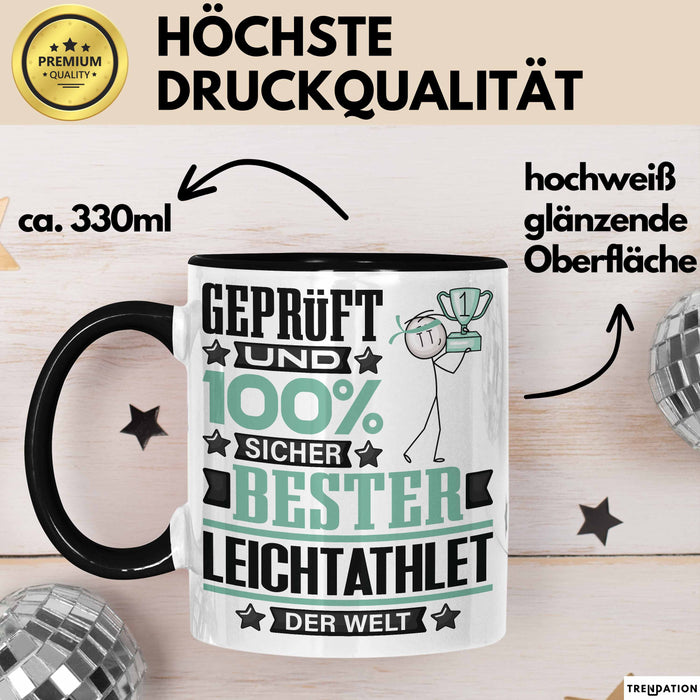 Leichtathlet Geschenk Lustiger Spruch für Leichtathlet Geschenkidee Bester Leichtathlet Der Welt Schwarz Trendation