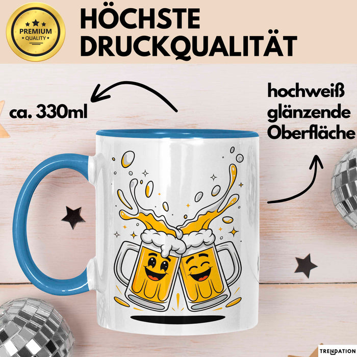 Bier Fan Tasse Geschenk Lustige Geschenkidee Spruch Für Bier Liebhaber Blau Trendation