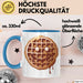 Waffel Liebhaber Tasse Geschenkidee für Sirup Fan Frühstück Blau Trendation