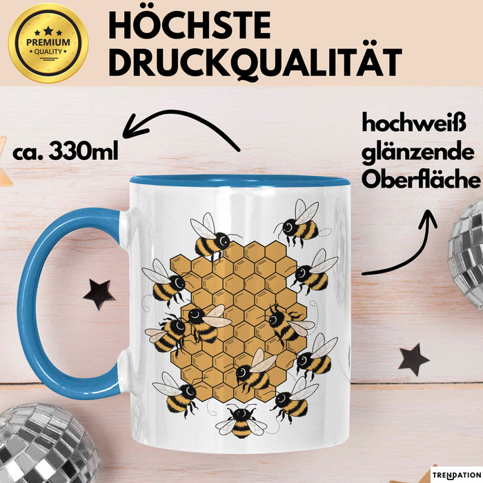 Imker Tasse Geschenkidee Honigmacher Lustiger Spruch Geschenkidee Lustig Blau Trendation