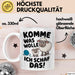 Schaf Tier Bauer Tasse Becher Geschenk Lustige Geschenkidee Spruch Komme Was Wolle Ich Schaf Das Weiß Trendation