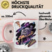 Pizzaesser Tasse Geschenk Katze isst Pizza im Weltall Lustig Rosa Trendation