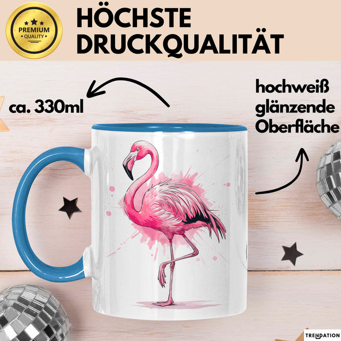 Flamingo Tier Tasse Geschenk Lustige Geschenkidee Spruch Blau Trendation