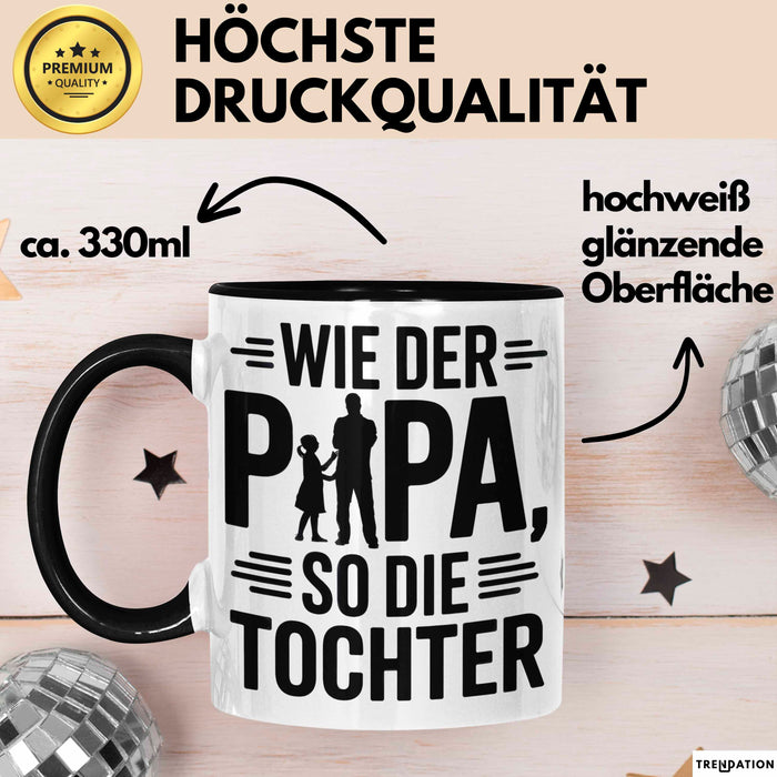 Papa Vatertag Tasse Becher Geschenk Lustige Geschenkidee Spruch Wie Der Papa So Die Tochter Trendation