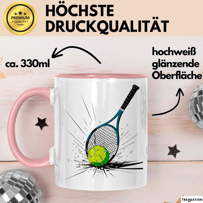 Tennis Spieler Tasse Geschenkidee für Tennisliebhaber Rosa Trendation