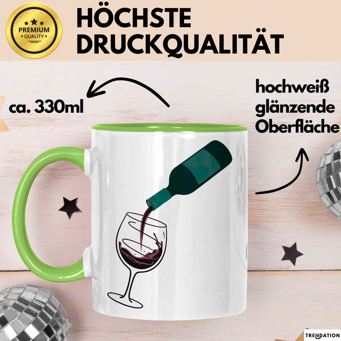 Weinliebhaber Tasse Geschenkidee für Wein Enthusiasten Grün Trendation