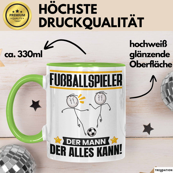 Fußballspieler Tasse Geschenk für Fußballspieler Der Mann Der Alles Kann Geschenkidee zum Geburtstag Grün Trendation