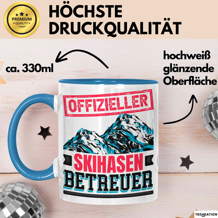 Ski Tasse Geschenk Grafik Offizieller Skihasen Betreuer Becher Blau Trendation