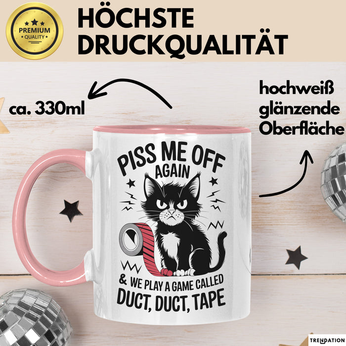Katzen Tasse Geschenk Duct Duct Tape Geschenkidee Lustig Katze Sarkasmus Rosa Trendation