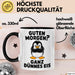 Sarkastischer Pinguin Tasse Geschenk Lustige Geschenkidee Spruch Guten Morgen? Ganz Dünnes Eis Schwarz Trendation