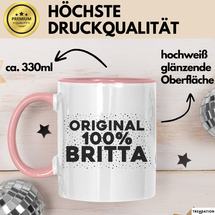 Britta Tasse Original 100% Britta Geschenk Rosa Trendation