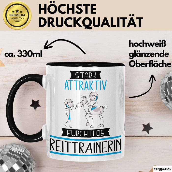 Reittrainerin Tasse Geschenk Becher Stark Attraktiv Furchtlos Reittrainerin Lustige Geschenkidee Trendation