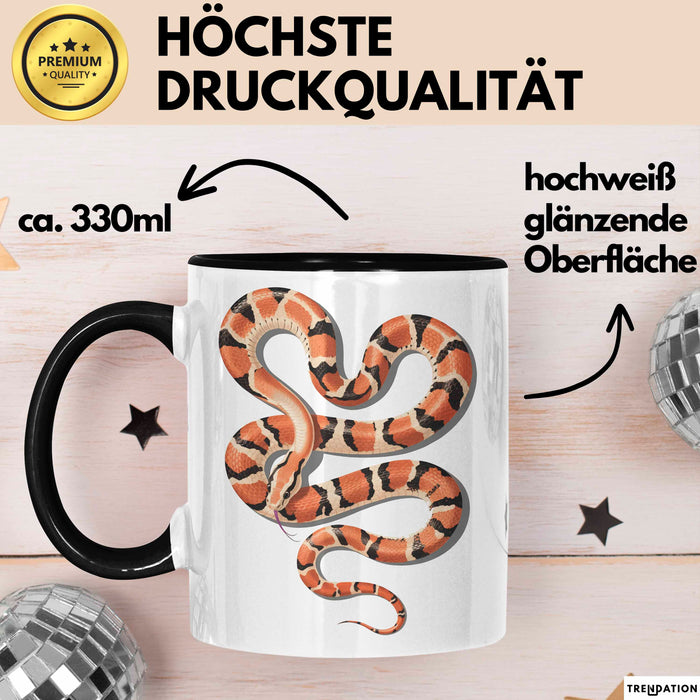 Reptil Schlange Tier Tasse Geschenk Lustige Geschenkidee Spruch Schwarz Trendation