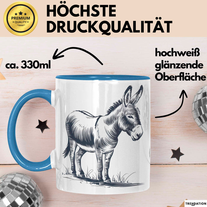 Eselbauer Esel Tier Tasse Geschenk Lustige Geschenkidee Spruch Blau Trendation