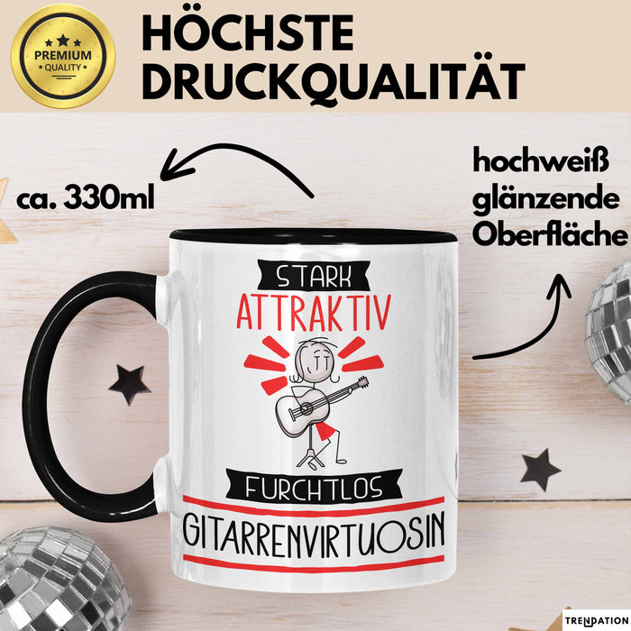 Gitarrenvirtuosin Tasse Geschenk Becher Stark Attraktiv Furchtlos Gitarrenvirtuosin Lustige Geschenkidee Trendation