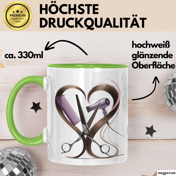 Friseur Tasse Geschenk Lustige Geschenkidee Spruch Für Haar Künstler Grün Trendation
