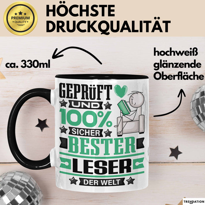 Leser Geschenk Lustiger Spruch für Leser Geschenkidee Bester Leser Der Welt Schwarz Trendation