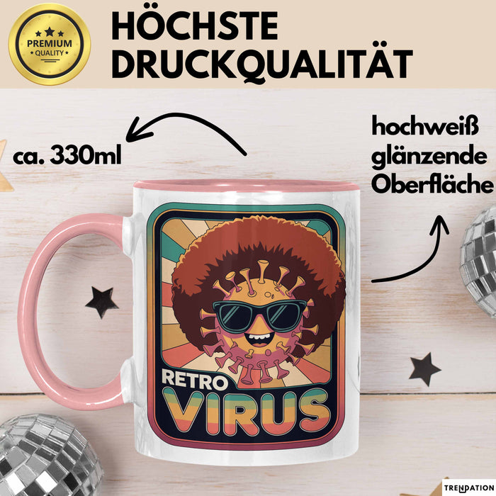 Computerprogrammierer Softwareingenieur Tasse Geschenk Lustige Geschenkidee Spruch Retro Virus Rosa Trendation
