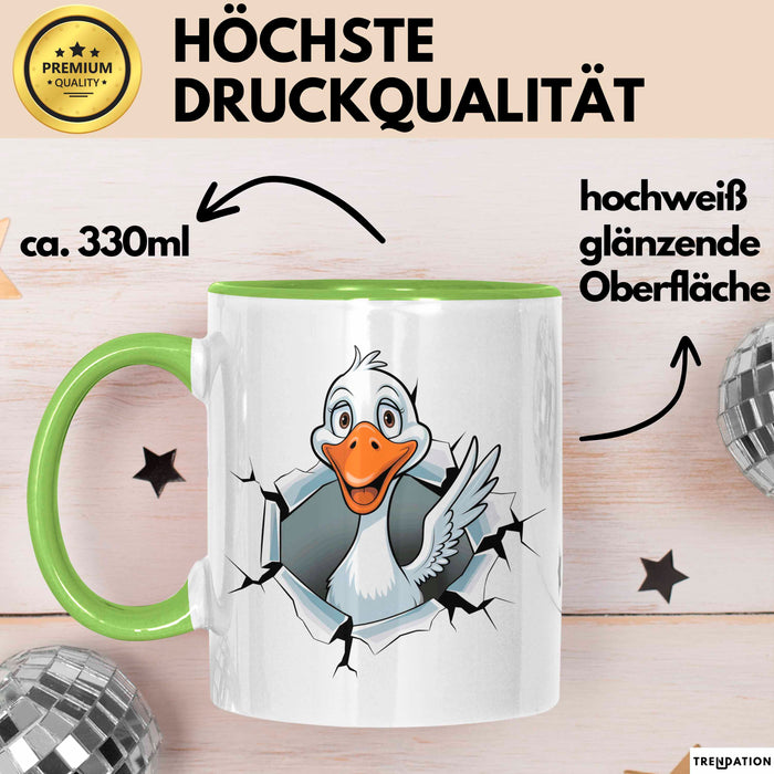 Gans Tier Gänse Bauer Tasse Becher Geschenk Lustige Geschenkidee Spruch Grün Trendation