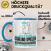 Curling-Spieler Geschenk Tasse Ich Bin Curling-Spieler Aber Sag Doch Einfach Superheld Lustige Geschenkdiee für Curling-Spieler Kaffee-Becher Blau Trendation