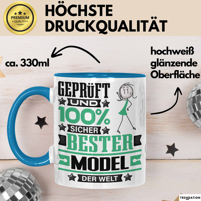 Model Geschenk Lustiger Spruch für Model Geschenkidee Bester Model Der Welt Blau Trendation