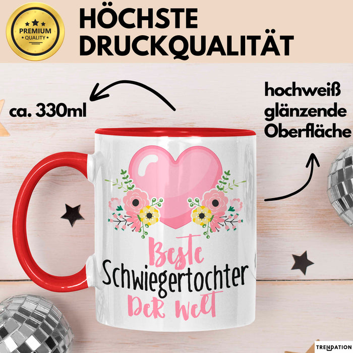 Schwiegertochter Tasse Geschenk Spruch Beste Schwiegertochter Der Welt Becher Rot Trendation