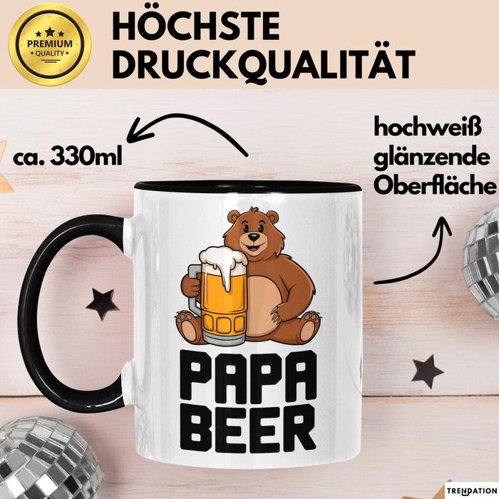 Papa Vatertag Tasse Becher Geschenk Lustige Geschenkidee Spruch Papa Bierbär Trendation