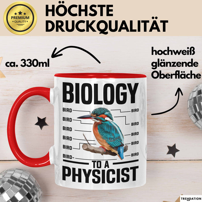 Physiker Geschenk Schüler Wissenschaft Biologie Mikrobiologie Tasse Rot Trendation