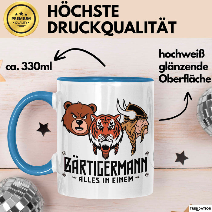 Bärtige Männer Tasse Geschenk Lustige Geschenkidee Spruch Bärtigermann Alles In Einem Blau Trendation