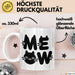 Katzen Tierliebhaber Tasse Geschenk Lustige Geschenkidee Spruch Meow Weiß Trendation