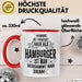 Hamburg Tasse Fan Hamburger Geschenkidee Spruch Niemand Ist Perfekt Aber Als Hamburger Ist Man Verdammt Nah Dran Kaffee-Becher Rot Trendation