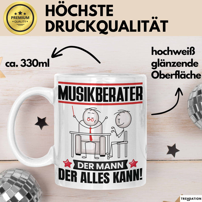 Musikberater Tasse Geschenk für Musikberater Der Mann Der Alles Kann Geschenkidee zum Geburtstag Weiß Trendation