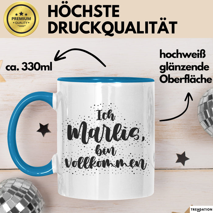 Marlis Tasse Ich Marlis, Bin Vollkommen Geschenk Blau Trendation