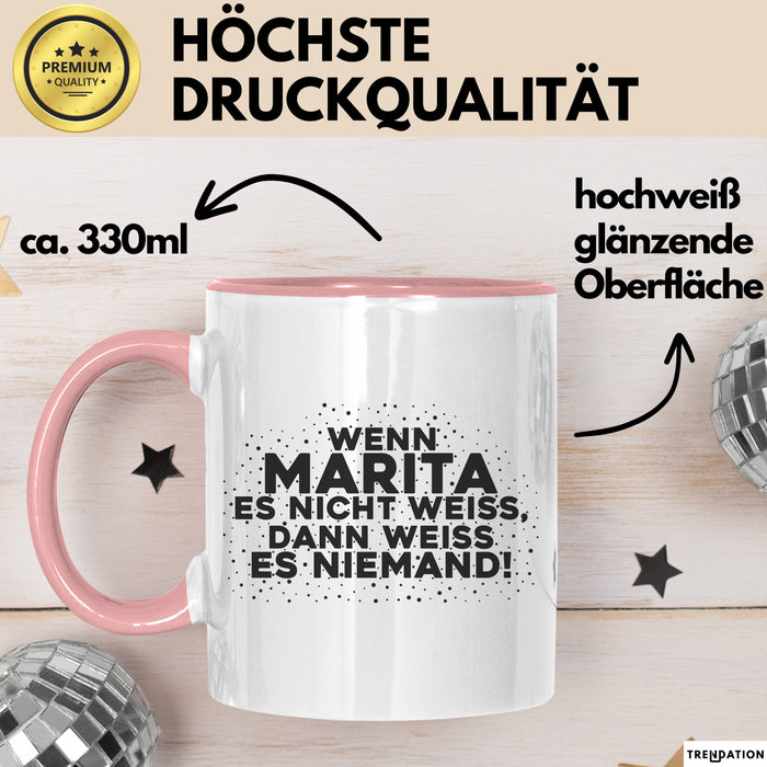 Marita Tasse Wenn Marita Es Nicht Weiss, Dann Weiss Es Niemand! Geschenk