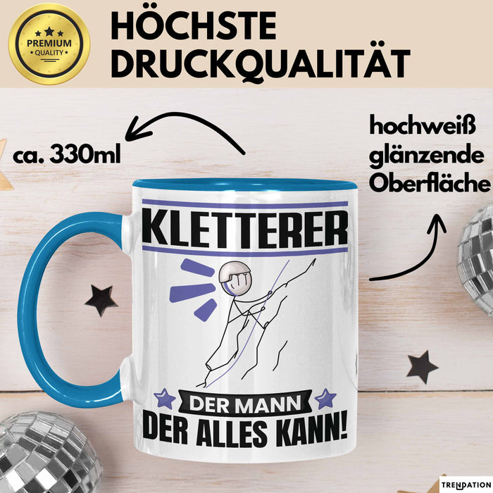 Kletterer Tasse Geschenk für Kletterer Der Mann Der Alles Kann Geschenkidee zum Geburtstag Blau Trendation