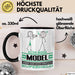 Model Geschenk Tasse Ich Bin Model Aber Sag Doch Einfach Superheld Lustige Geschenkdiee für Model Kaffee-Becher Schwarz Trendation