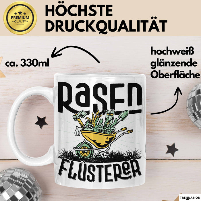 Gärtner Tasse Geschenk für Hobbygärtner Landschaftsgärtner Männer Geschenkidee Rasenflüsterer Gartenarbeit Kaffee-Becher Weiß Trendation